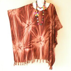 KB453 Batik Tie Dye Plus Size Women Tunic Kaftan Blouse